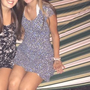 AEO floral open back dress